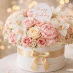 luxury elegant happy birthday flowers