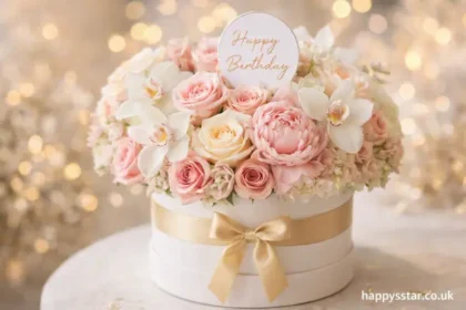 luxury elegant happy birthday flowers